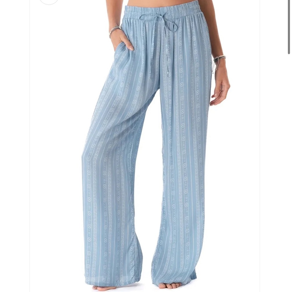 Lotus and Luna Cabana Denim Blue Tribal Pants Size Small NWT